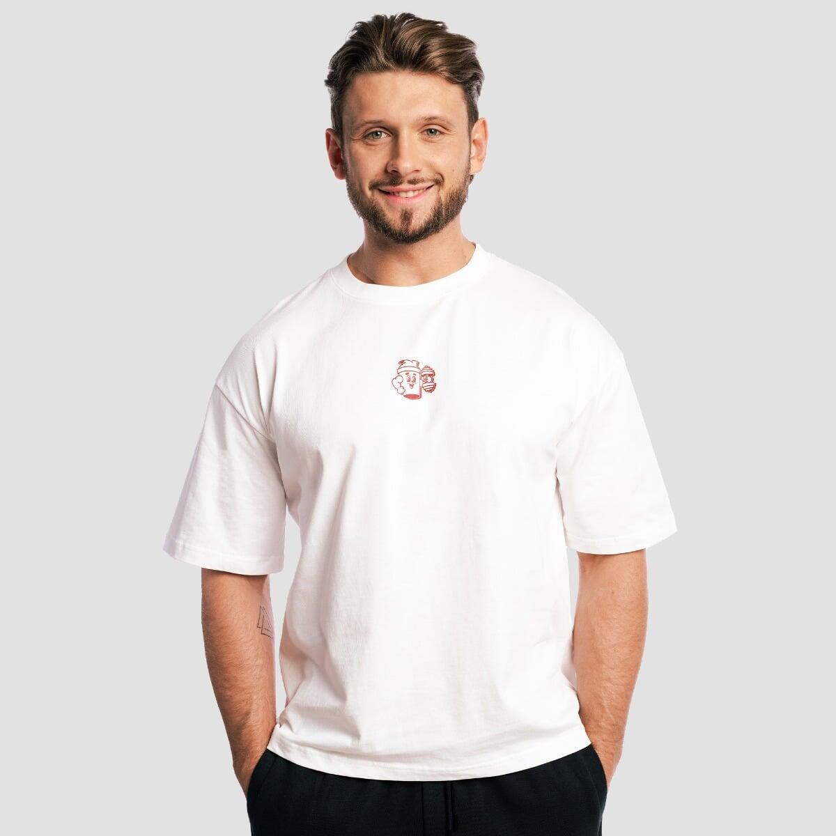 T-shirt uomo palestra oversize bianca 2/7