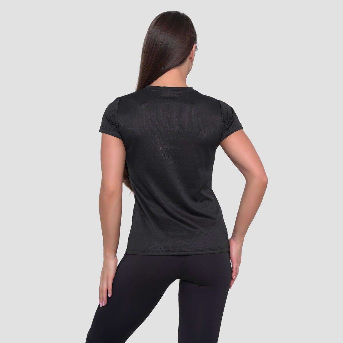 Koszulka damska fitness z krótkim rękawem czarna Essence Mesh 3/6
