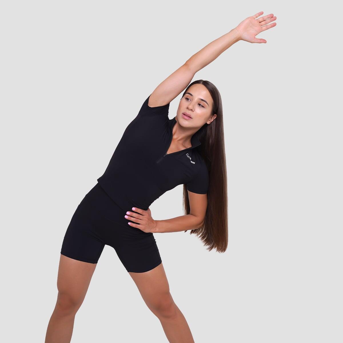 T-shirt donna palestra cropped nera Ignite 5/7
