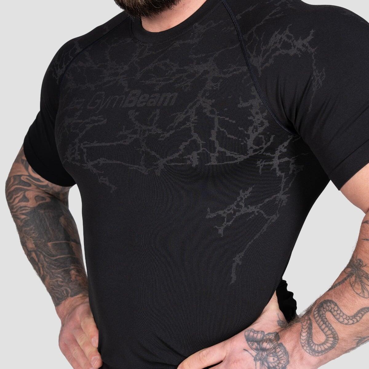 T-shirt uomo palestra slim nera Static 2/7