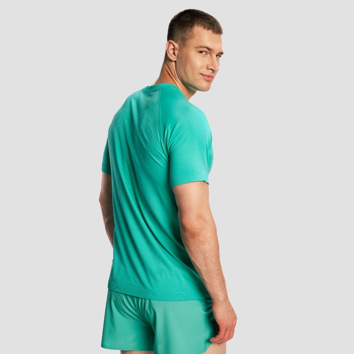 T-shirt uomo running traspirante verde Pulse X 3/7