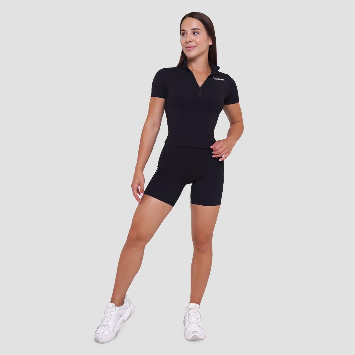 T-shirt donna palestra cropped nera Ignite 6/7