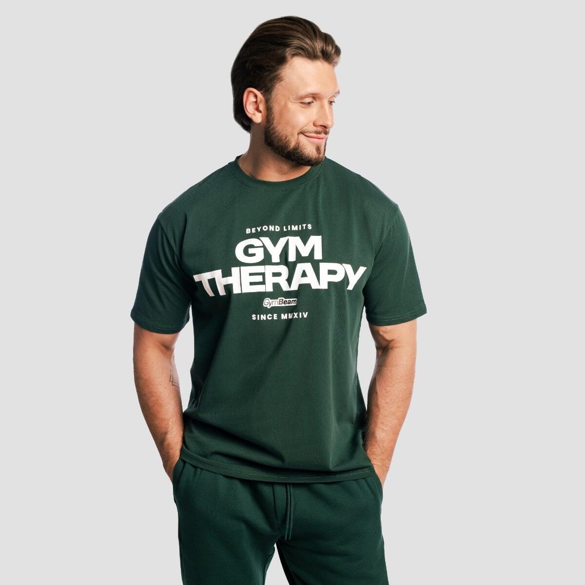 T-shirt uomo palestra oversize verde 4/7