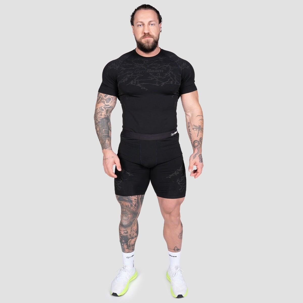 T-shirt uomo palestra slim nera Static 4/7