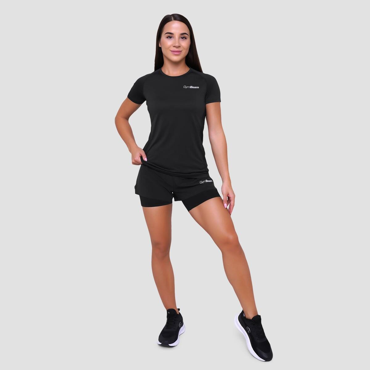T-shirt donna running traspirante nera Pulse 5/7