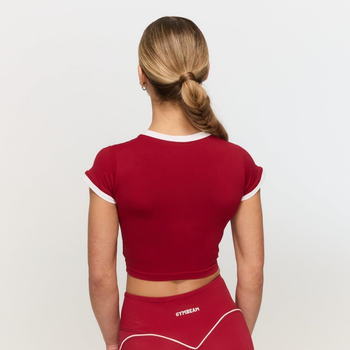 Koszulka damska fitness slim czerwona Varsity 4/5