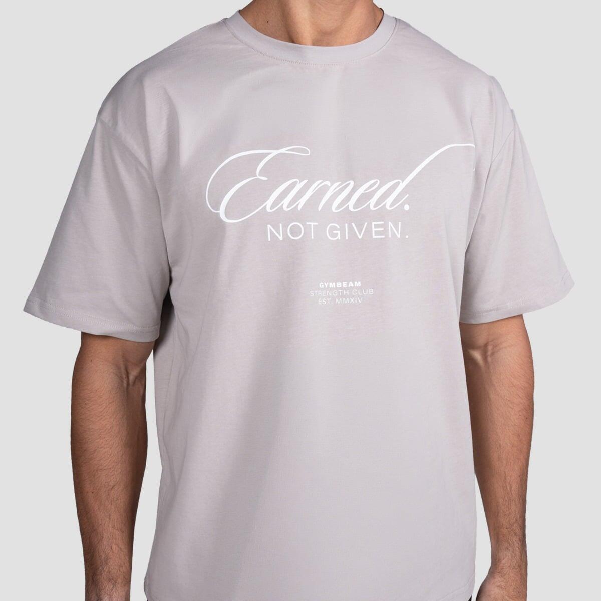 T-shirt uomo palestra oversize grigia Earned 2/7