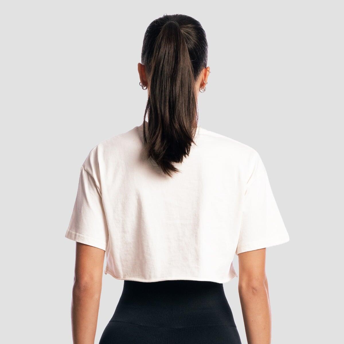 T-shirt donna fitness cropped crema 3/7