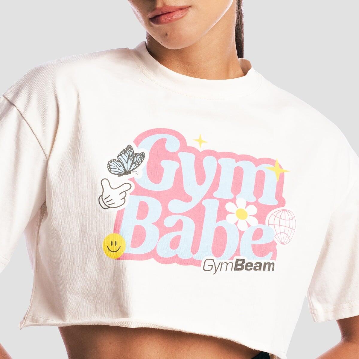 T-shirt donna fitness cropped crema 2/7