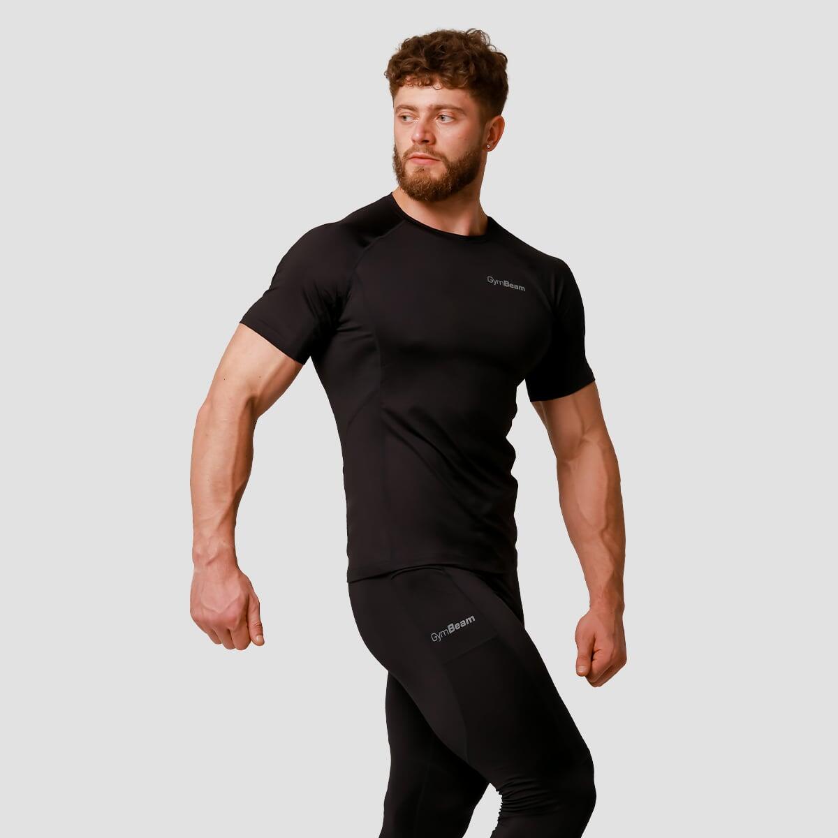 T-shirt uomo running slim traspirante nera Pulse 4/7