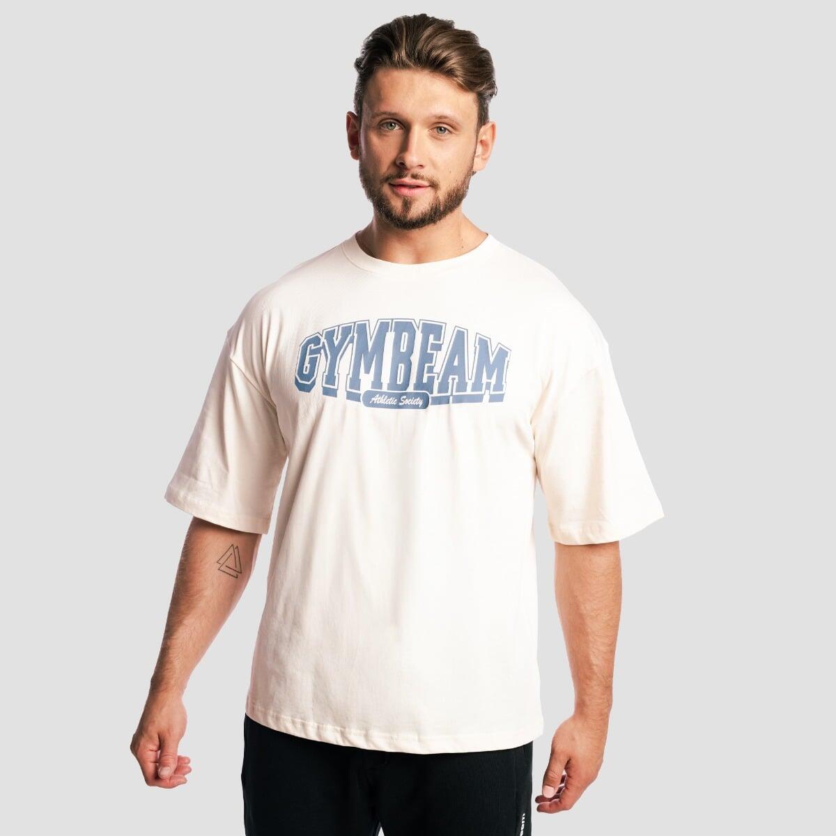 T-shirt uomo palestra oversize crema 3/7