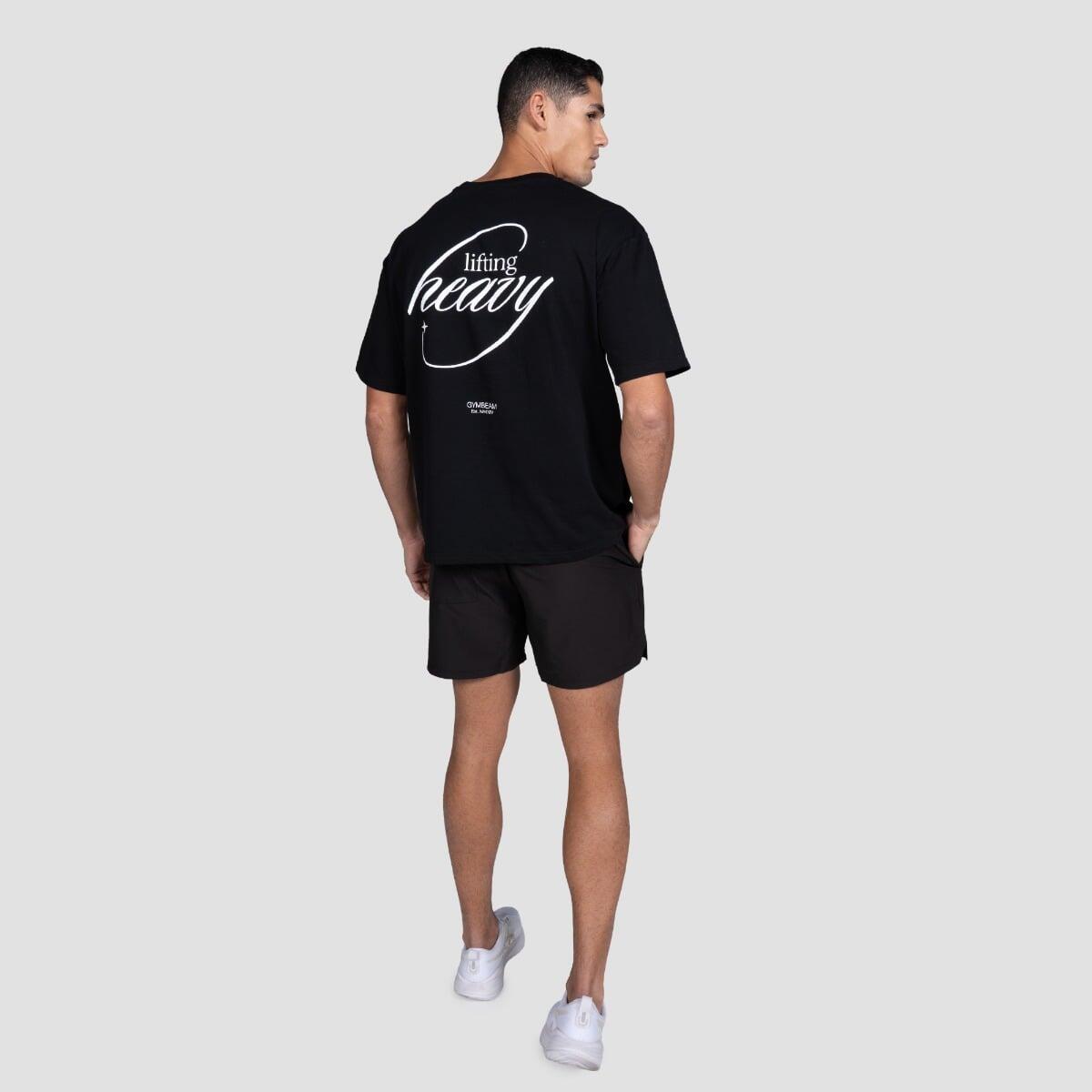 T-shirt uomo palestra oversize nera Lifting Heavy 5/7