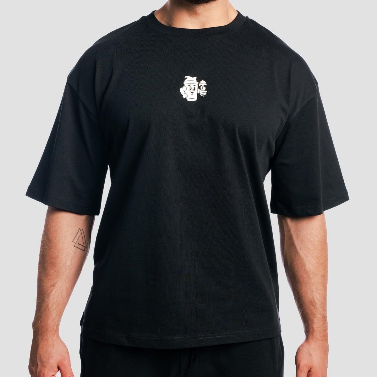 T-shirt uomo palestra oversize nera 3/7