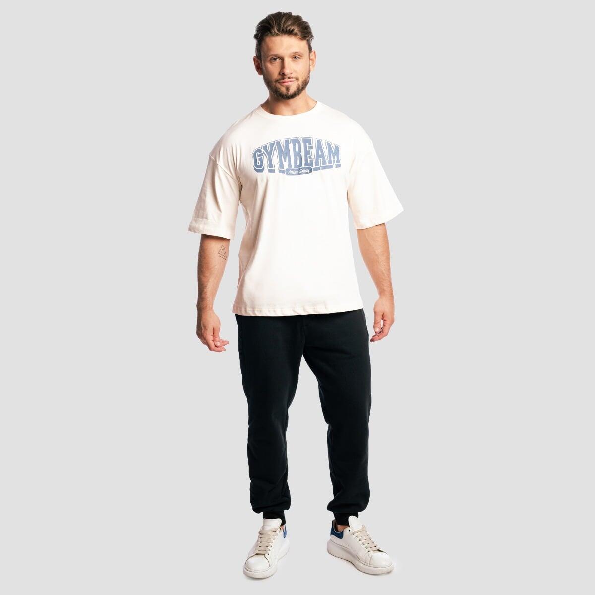 T-shirt uomo palestra oversize crema 4/7