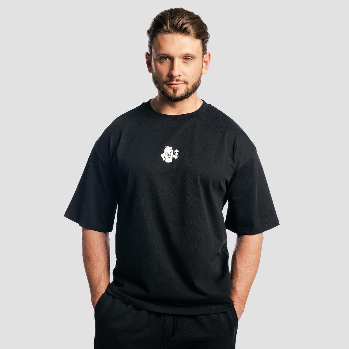 T-shirt uomo palestra oversize nera 2/7