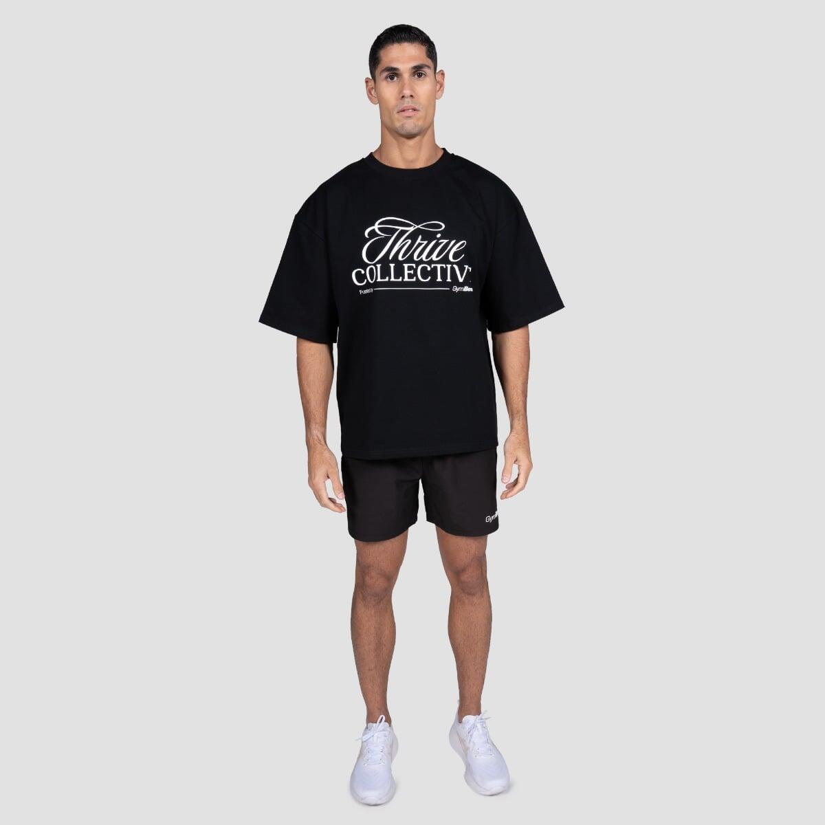 Koszulka męska fitness oversize czarna Thrive 4/7