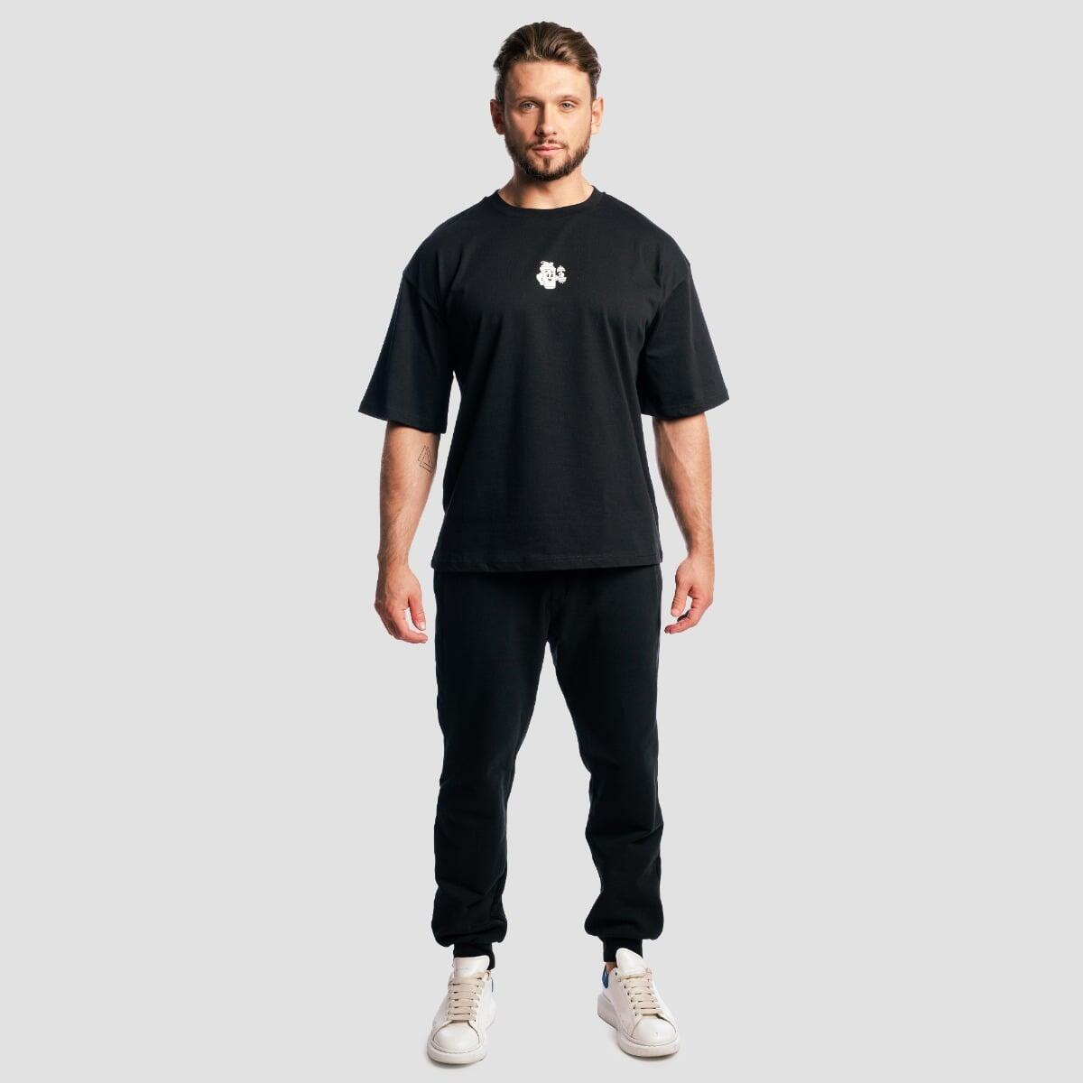 T-shirt uomo palestra oversize nera 5/7