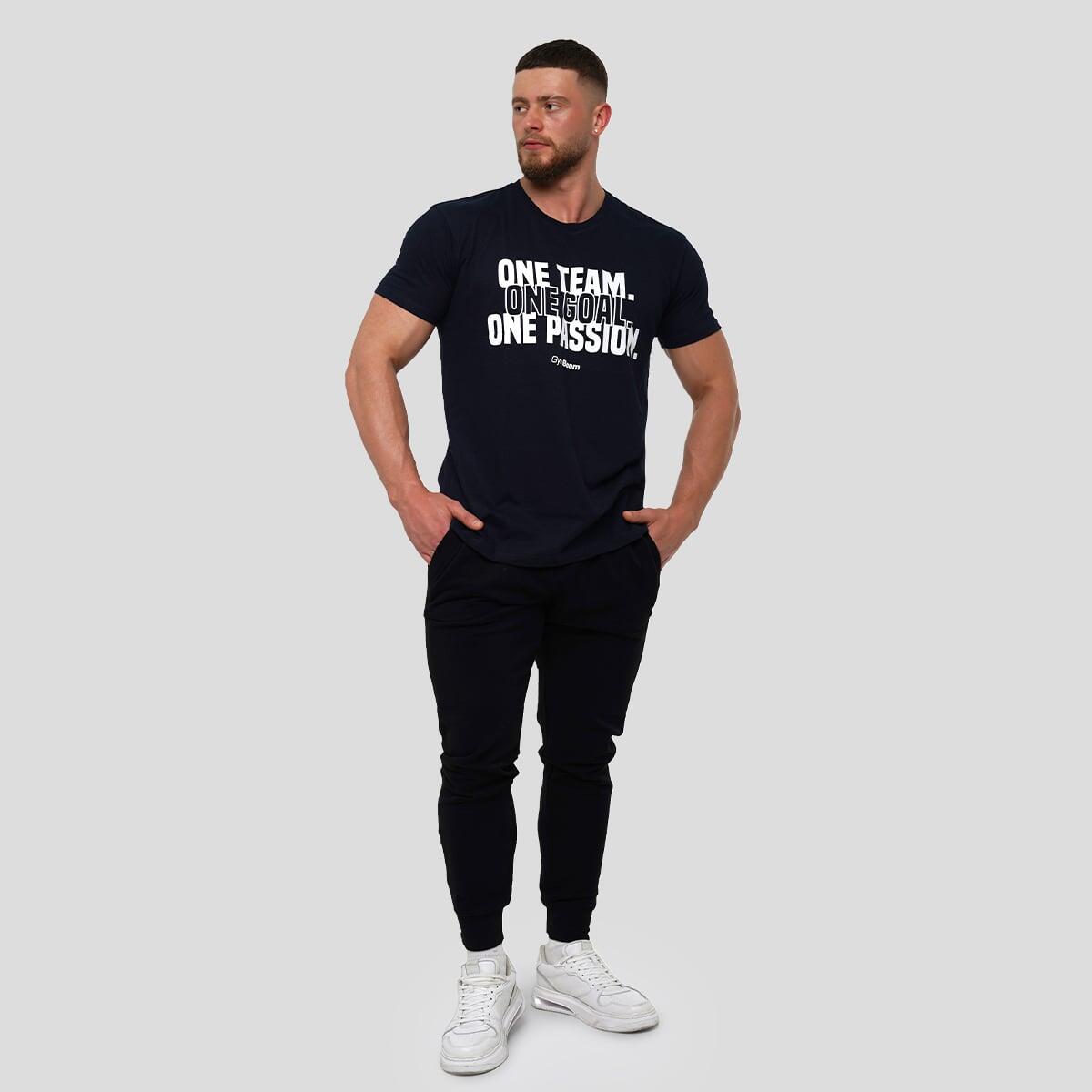 Tričko pánské fitness regular fit tmavě modré One Team 5/7