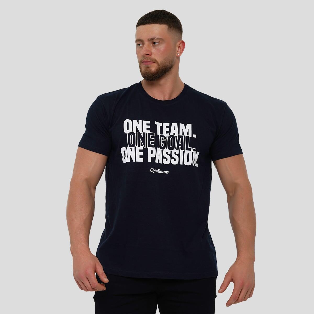 Tričko pánské fitness regular fit tmavě modré One Team 4/7