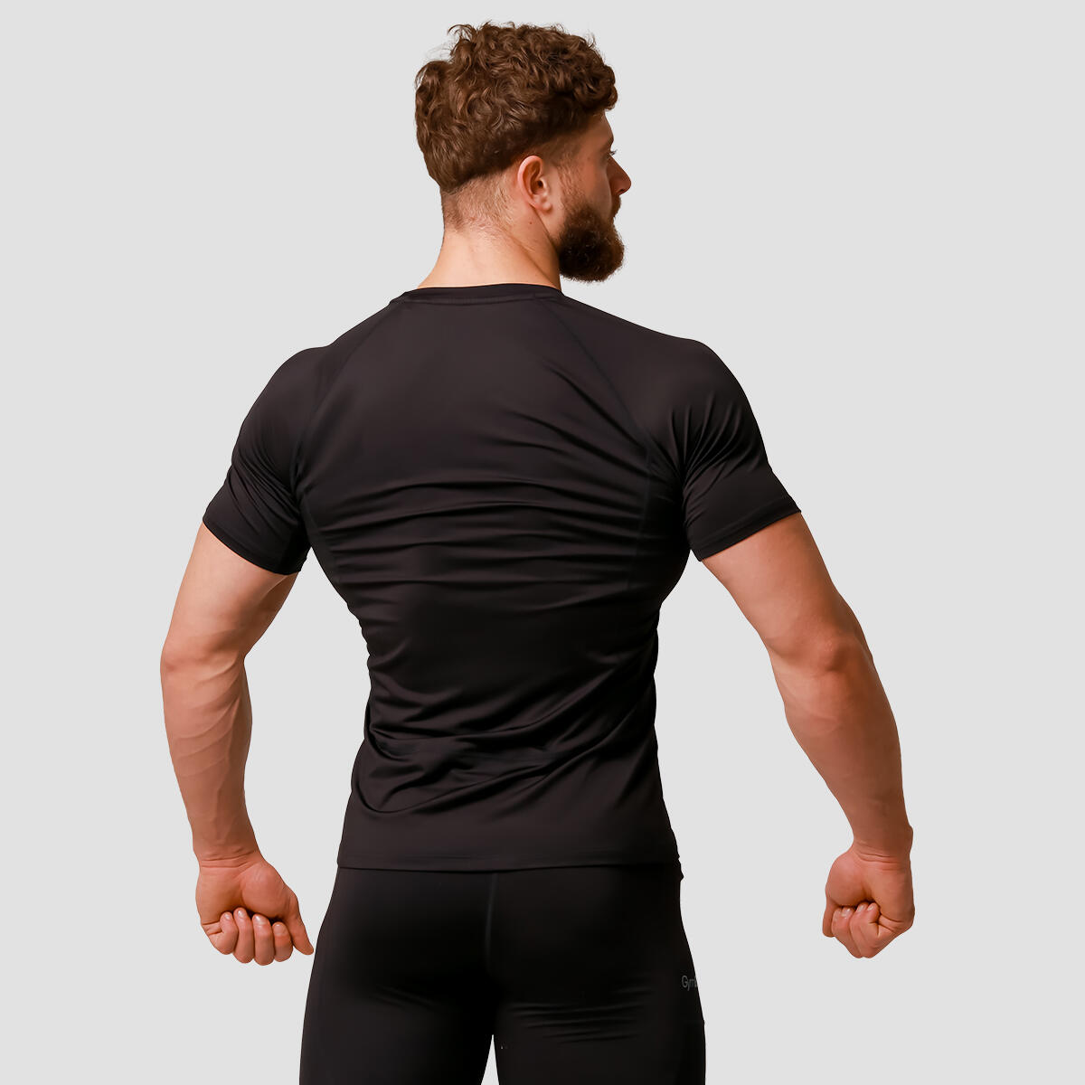 T-shirt uomo running slim traspirante nera Pulse 3/7