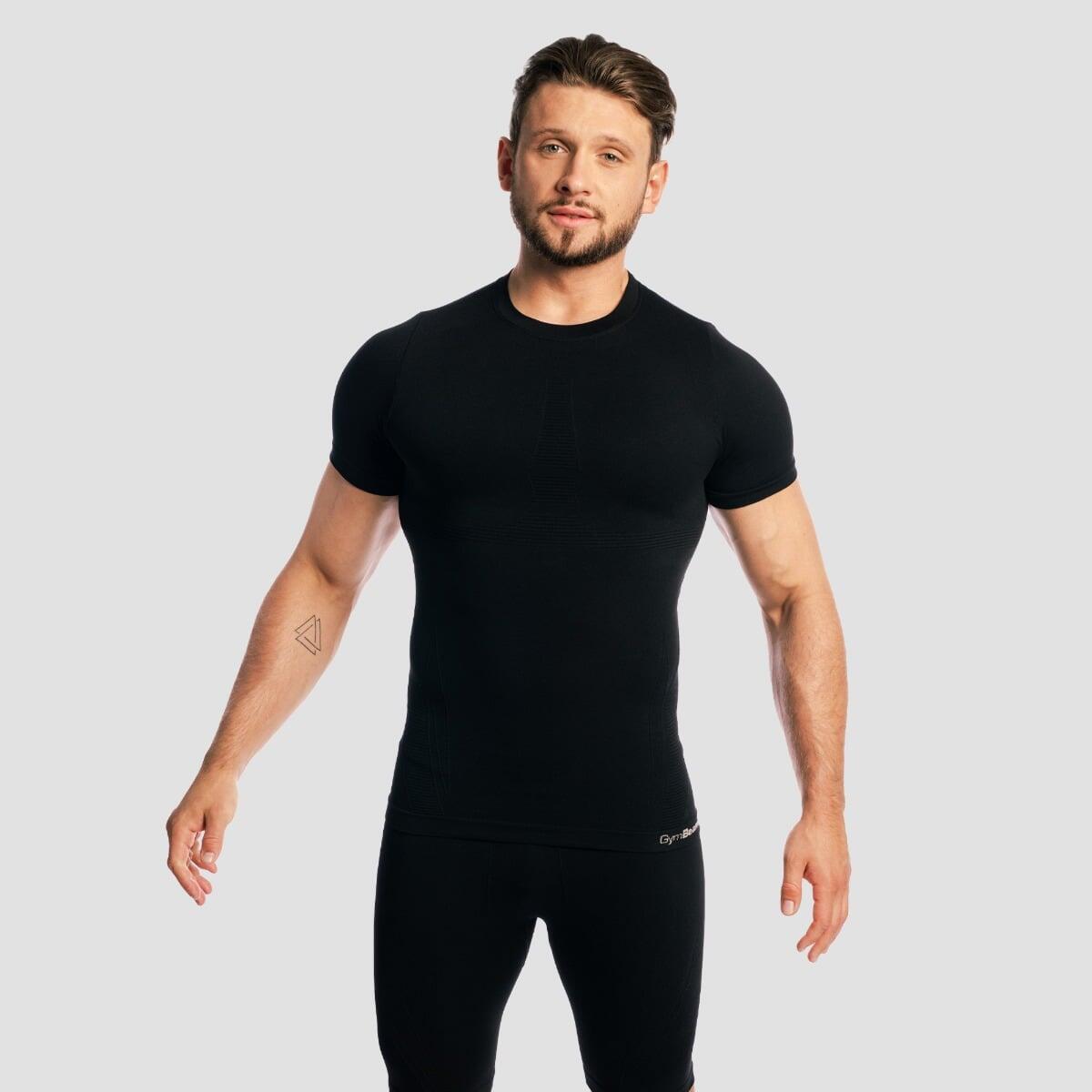 Koszulka męska fitness bezszwowa slim czarna Fuse 3/6