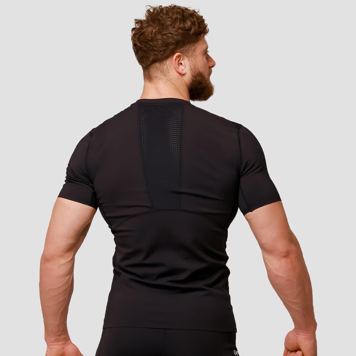T-shirt uomo palestra slim nera 3/7