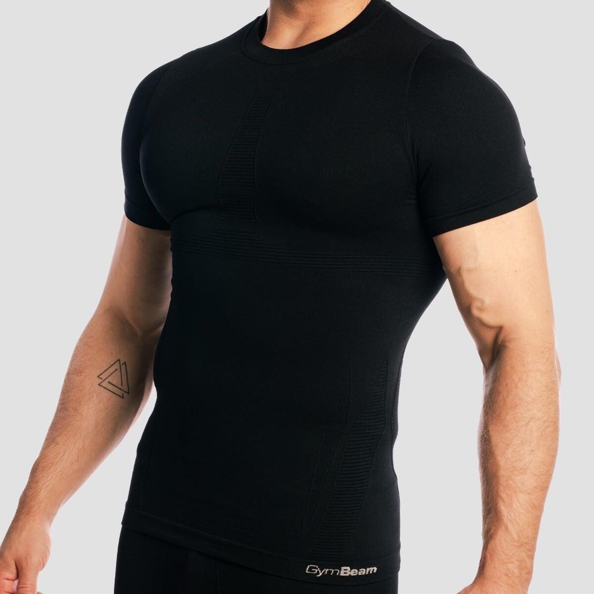 Koszulka męska fitness bezszwowa slim czarna Fuse 2/6