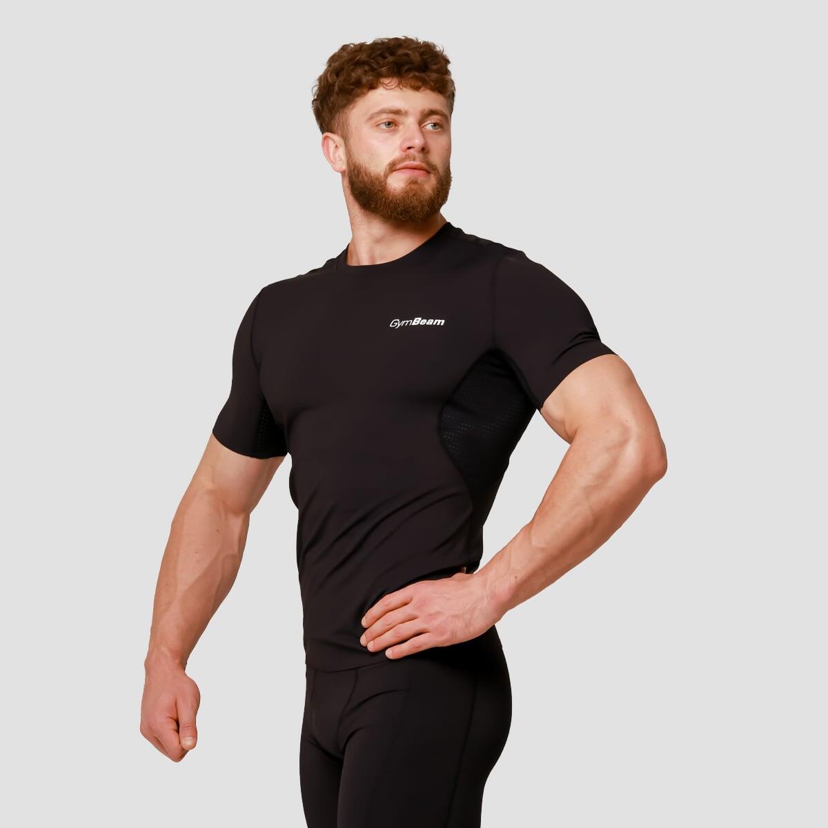 T-shirt uomo palestra slim nera 4/7