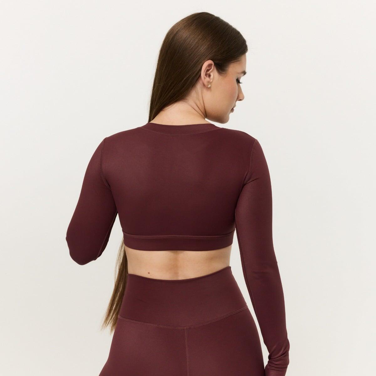 Top donna palestra con zip cropped rosso Prime 4/6