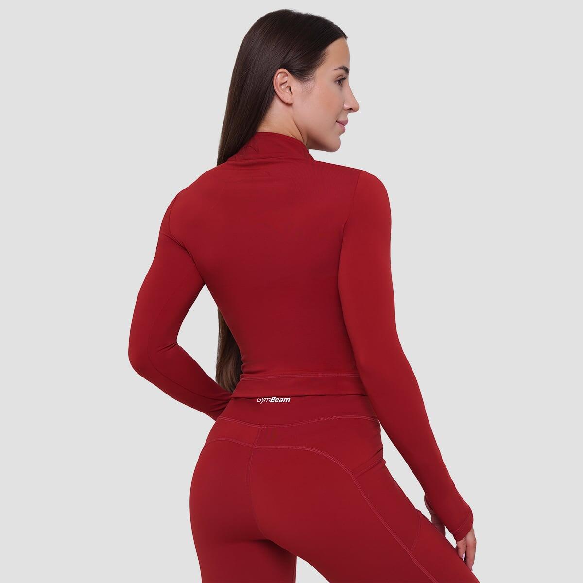 Top donna palestra con zip cropped rosso Ignite 4/7