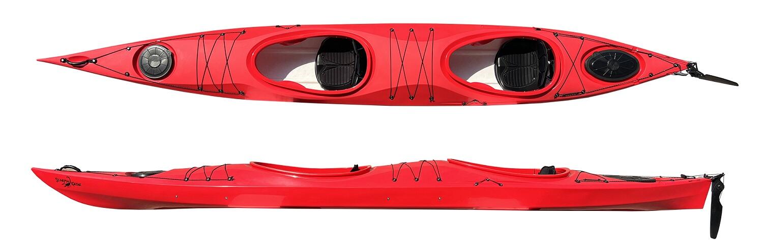 Kajak dwuosobowy wyprawowy do pływania Scorpio kayak Cruiser Twin + ster