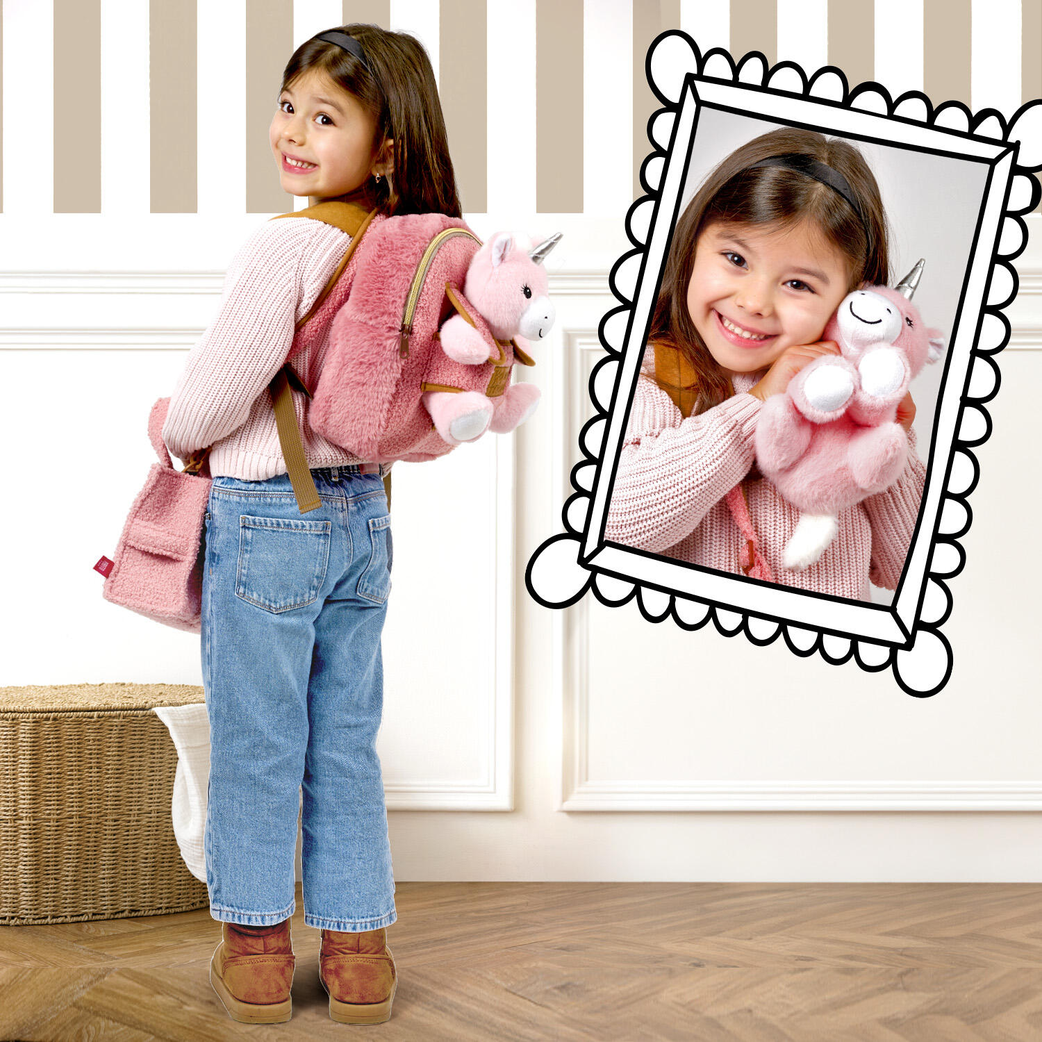 Zaino Morbido con Peluche Unicorno Rosa 6/7