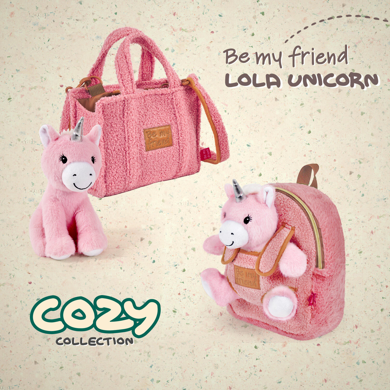 Zaino Morbido con Peluche Unicorno Rosa 5/7