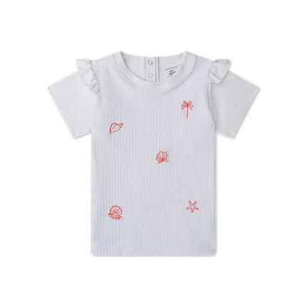 T-shirt de bain blanc été taille 122/128 manches courtes