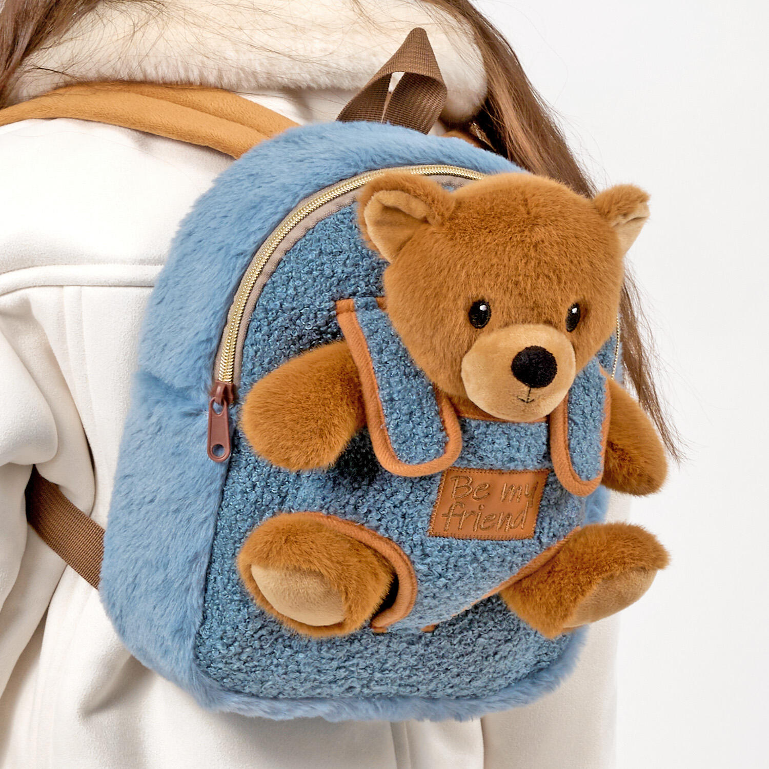 Zaino Morbido con Peluche Orsetto Marrone 2/7