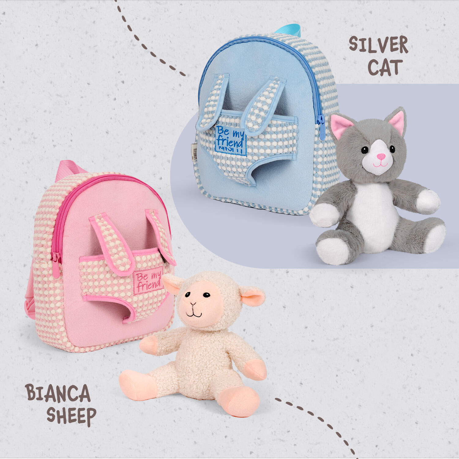 Zainetto con Peluche Gatto 5/7