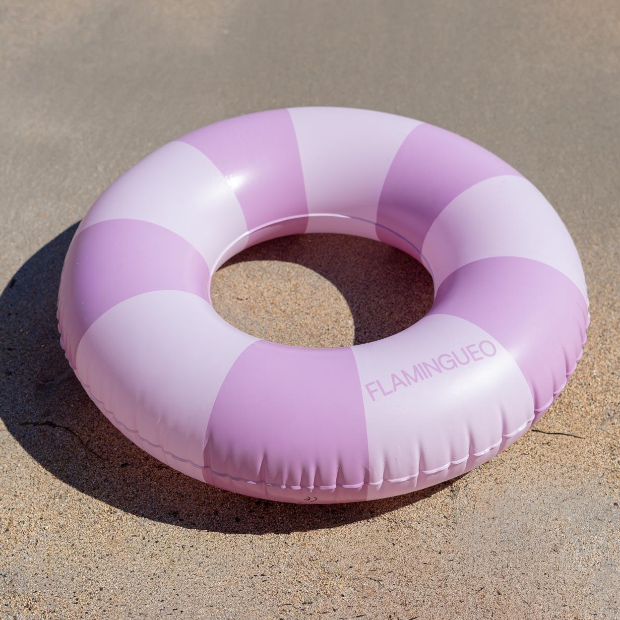 Flamingueo Flotador infantil hinchable doble válvula PVC donut rosa 7/7