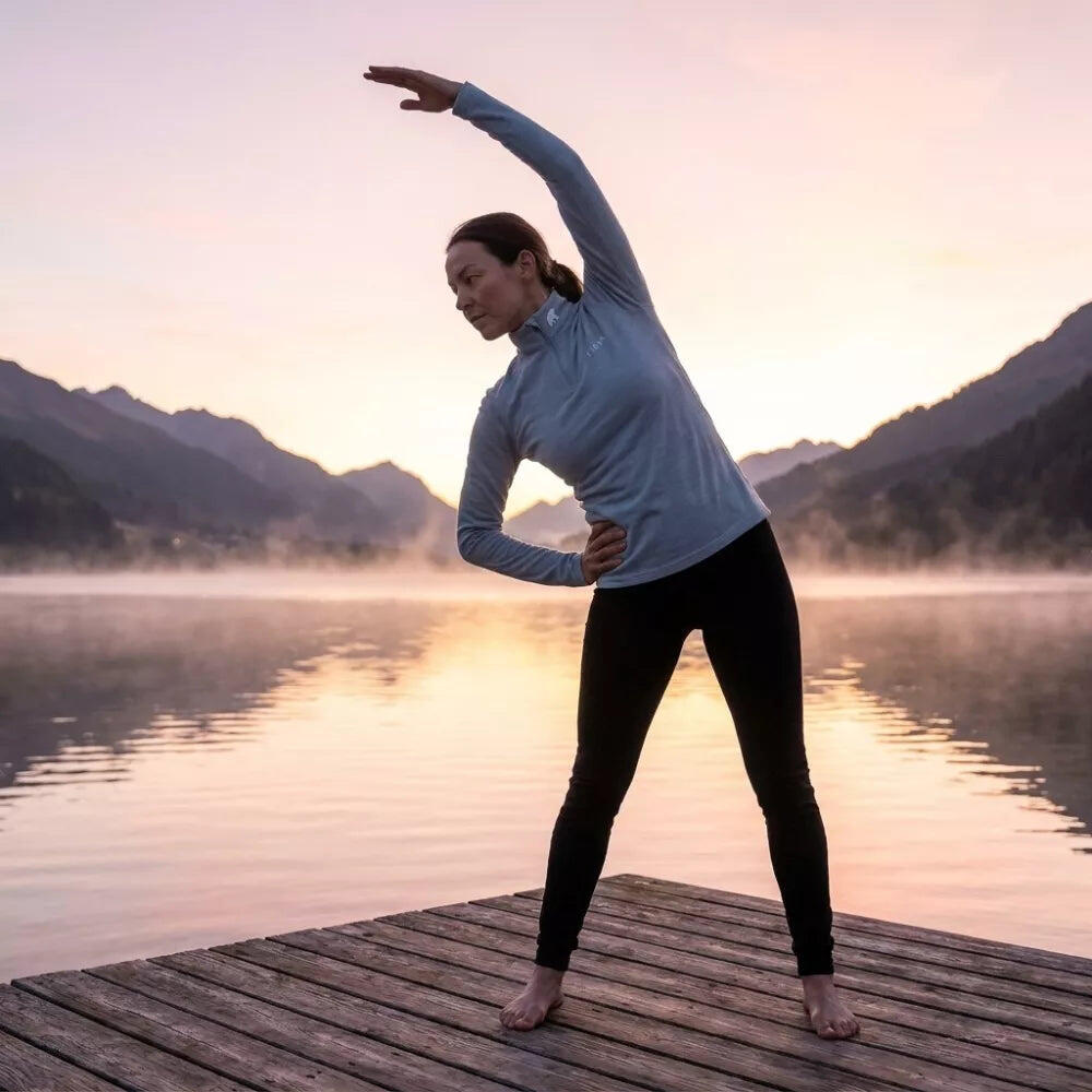 Damska koszulka 100% wełna merynosa z długim rękawem - Bjork 210 Zip 6/7