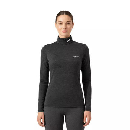 T-shirt femme 100% laine de mérinos manches longues - Bjork 210 Zip