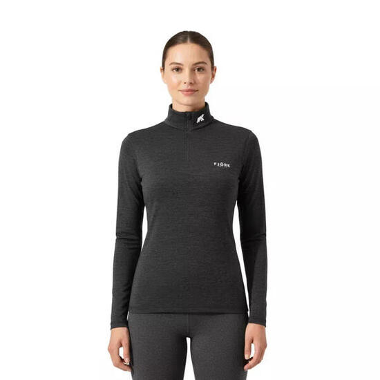 T-shirt femme 100% laine de mérinos manches longues - Bjork 210 Zip