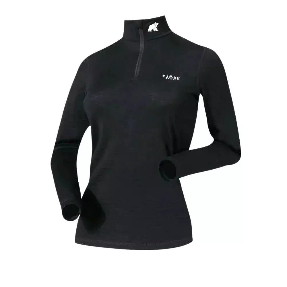 Dames T-shirt 100% merinowol lange mouwen - Bjork 210 Zip 2/7