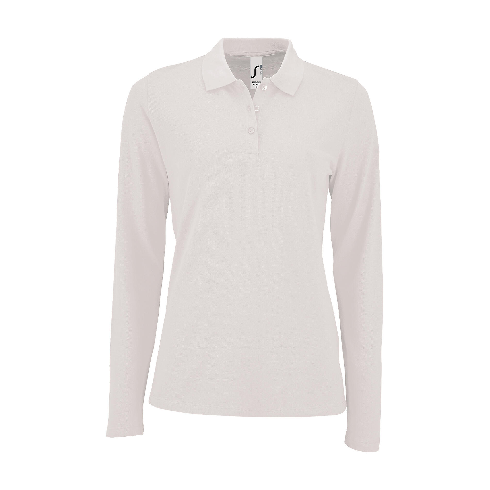 SOL'S Womens/Ladies Perfect Long Sleeve Pique Polo Shirt (White)