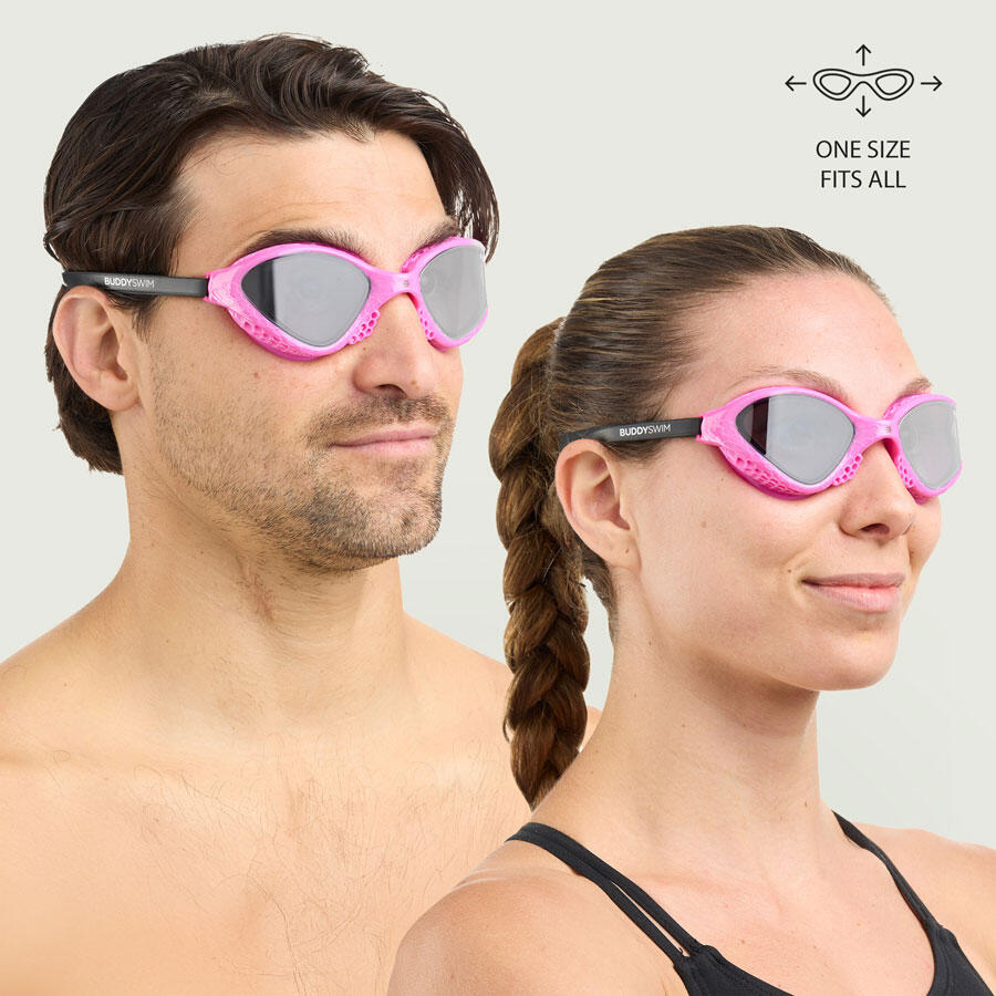 Ozean zwembril voor open water en triatlon Roze-Wit/Smoke 3/6