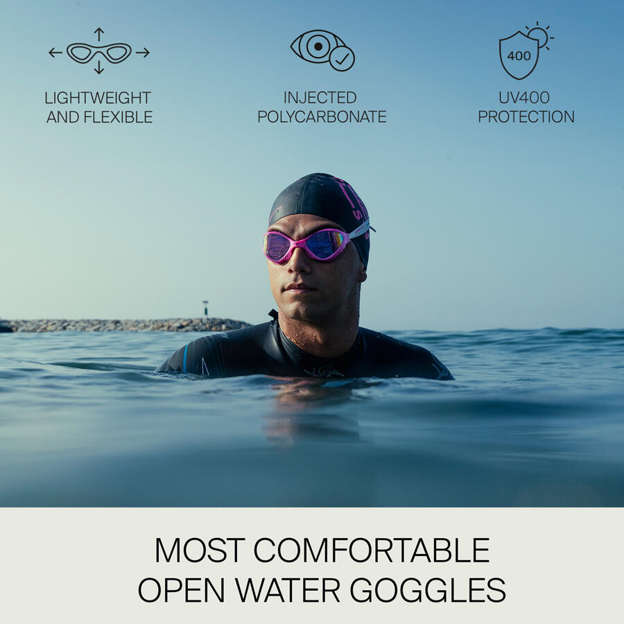 Ozean zwembril voor open water en triatlon Zwart-Oranje/Oranje 3/6