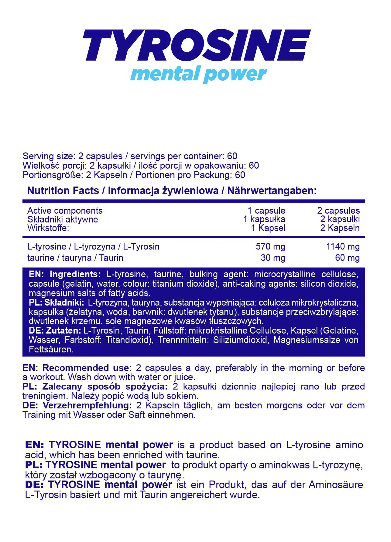 Allnutrition Tyrosine Mental Power 120 Caps 2/4