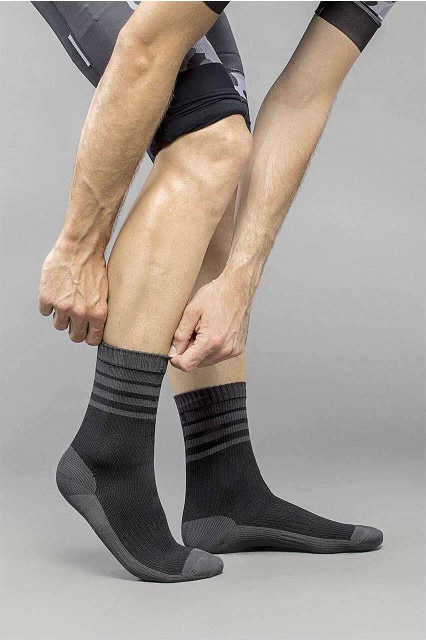 GripGrab Calze termiche invernali in merino impermeabile nero grigio 2/4