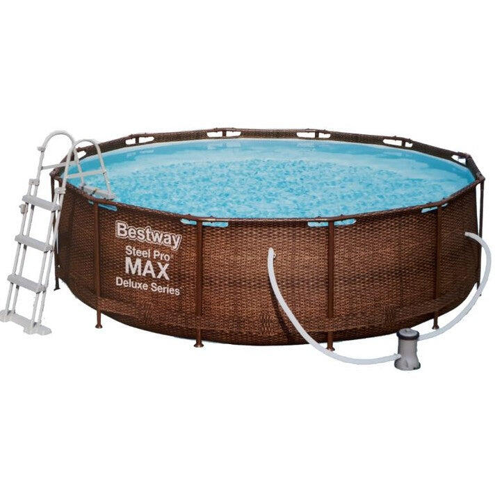 Piscina Desmontable Tubular Bestway Steel Pro Max Diseño Rattan 366x100 cm Depur 6/6