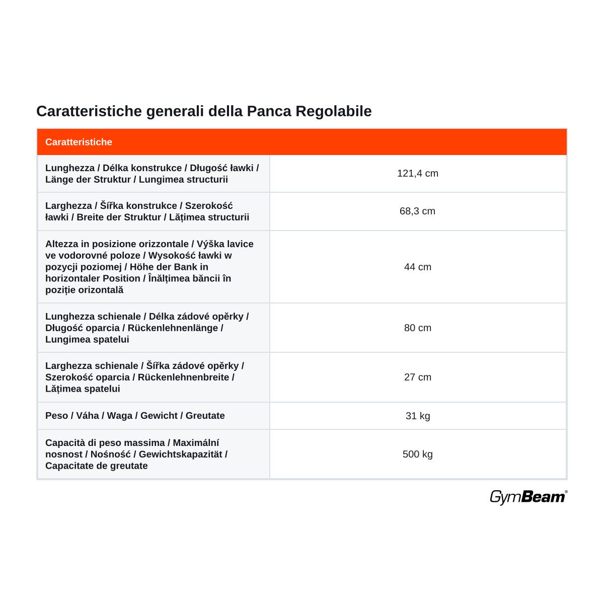 Panca fitness regolabile 500 kg 7/7