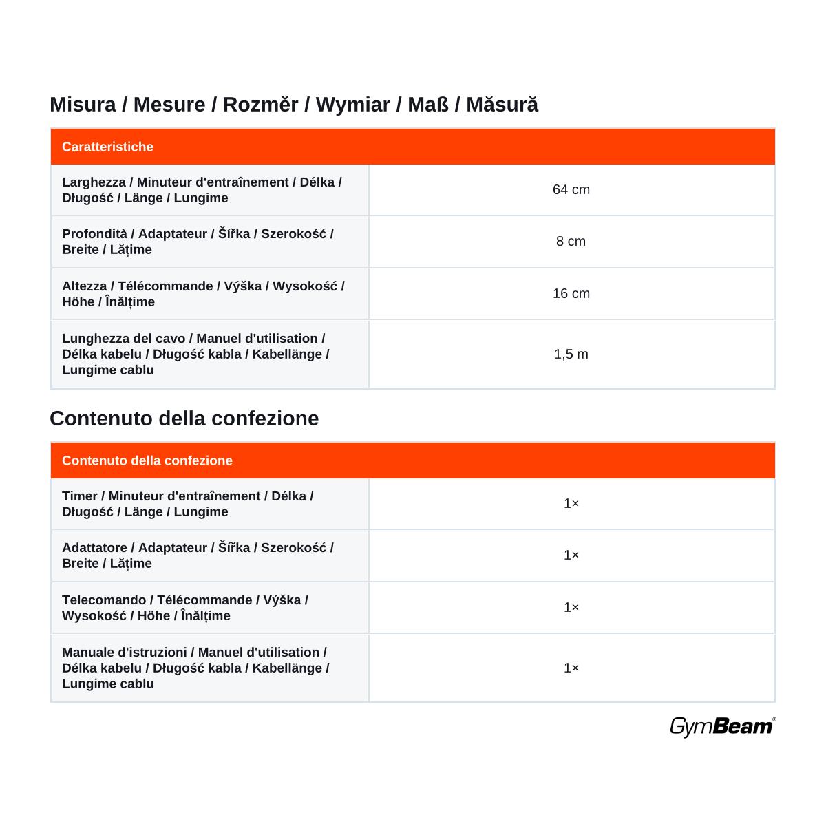 Timer fitness in alluminio 64 cm Max 7/7