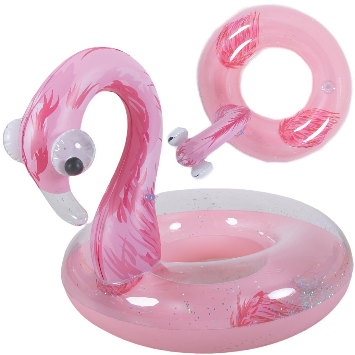 Bouée Jilong flamant rose à paillettes 2/5